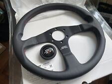 Mugen Racing III Steering Wheel Black Leather/Red Stitch Honda EG DC2 EK9 DC5 FK