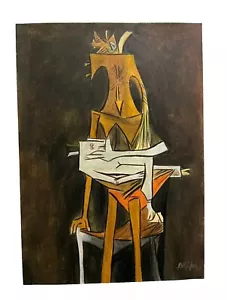Wilfredo Lam - Stupenda carta ad olio - Firmata - Timbrata - A1 - Foto 1 di 2