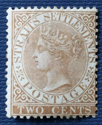 MALAYA 1868 Straits Settlements QV 2c CC MH SG#11a #1002 - Image 1 of 3
