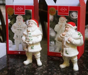 2pc Lot Lenox Shh.. Santa Figurine 838407 & Joyful Holiday 858739 7"H Figurines - Picture 1 of 4