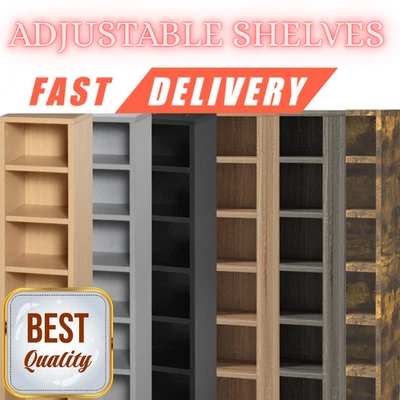 Set of 2 HOMCOM CD DVD Media Storage Shelves Display Shelf Racks Wooden Frame - Image 1 of 4