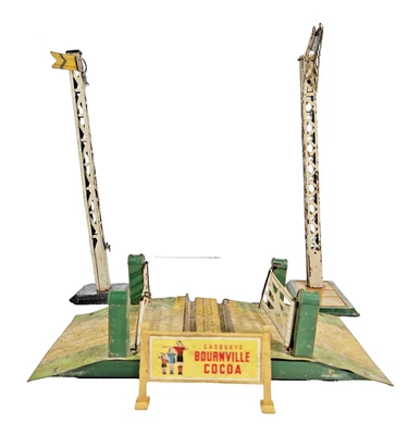 Hornby O Gauge Pre-war Level Crossing With Cadburys Bournville Cocoa Sign. - Image 1 of 4