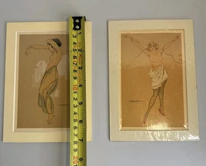 Art Deco Erotic Ladies Postcards by C Calderara Framed Repro Vintage 7" x 5" - Foto 1 di 14