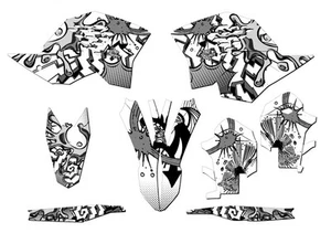2008-2011 EXC ZANY White Senge Graphics Kit Compatible with KTM - Picture 1 of 10