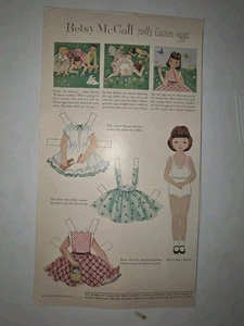 Betsy McCall Rolls Easter Eggs 1954 Paper Doll Page Antique - Picture 1 of 6