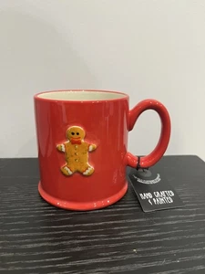 The Old Pottery Company 3D Lebkuchenmann Becher Tasse rot weiß braun - Bild 1 von 3