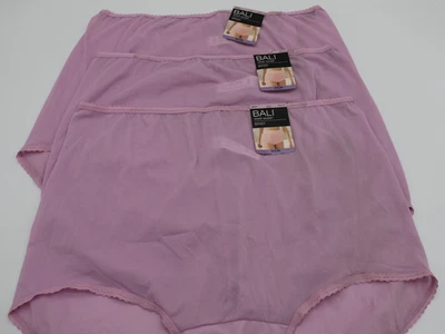 Bali Skimp Skamp 2633 Brief Panty Nylon Pink Reverie Plus Size 4XL Lot of 3 - Image 1 of 4