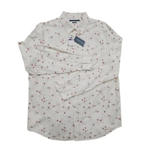 NWT Perry Ellis 2XLT Floral Stretch Long Sleeve Button Down Shirt Tall White - Picture 1 of 13
