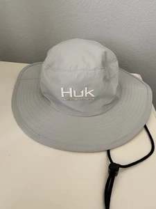 Huk Blue Bucket Sun Fishing Hat OSFM Boonie Wide Brim Light Blue - Picture 1 of 9