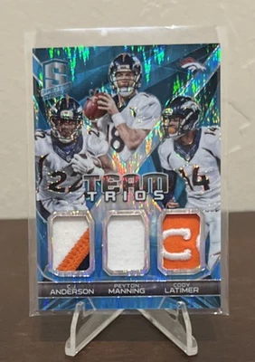 PEYTON MANNING  2015 Panini Spectra #3 Team Trios Patches /Neon Blue /50 - Image 1 of 3