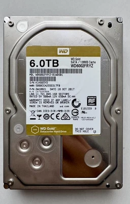 ** Western Digital Gold 6TB 7,2K SATA 6Gbps 128MB 3,5" Festplatte, WD6002FRYZ ** - Bild 1 von 2