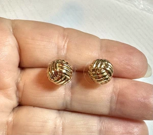 Vintage, goldfarben, Knoten Ohrstecker Set. - Bild 1 von 3