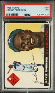 JACKIE ROBINSON 1955 TOPPS PSA 1 ! *JUST GRADED ! *CENTERED ! *DODGERS WS YEAR ! - Picture 1 of 2