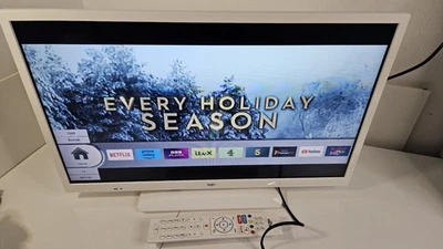 Bush 24" White Smart TV ELED24HDSDVDWA Built in DVD Player HDMI - Camping VW  - Image 1 of 4