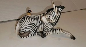 Franklin Mint Porzellan Zebra mit Vogel Happy Landing 1986 Wildlife Federation - Bild 1 von 7