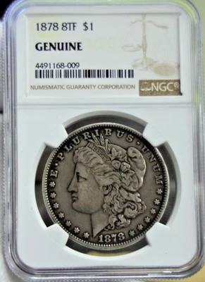1878 8TF US Morgan Silver Dollar $1 NGC Genuine - Image 1 of 2