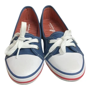 MOSHULU Canvas Pumps Key lime Aegean Blue Casual Trainer Tie Up Slip On Size 5  - Picture 1 of 8