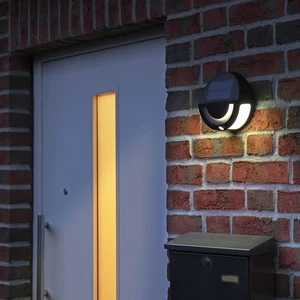 LED Wandleuchte mit Bewegungsmelder Solar Panel Kaltweiß wechselbarer Akku - Bild 1 von 8