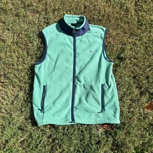 Vineyard Vines Weste Herren M grün Hafen Fleece ärmellos Stehkragen durchgehender Reißverschluss - Bild 1 von 14