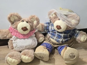 Vintage Pelzleder Xavier Roberts Plüsch Teddybär Imker 80er Stofftier - Bild 1 von 14