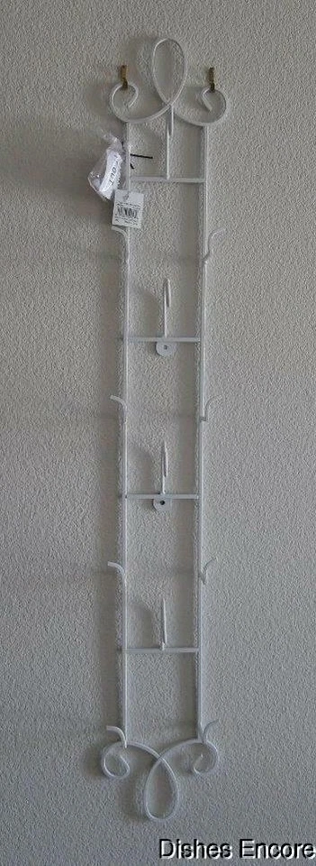 59957 Tripar International Augusta Vertical Antique White Cup Saucer Wall Rack 025403599579