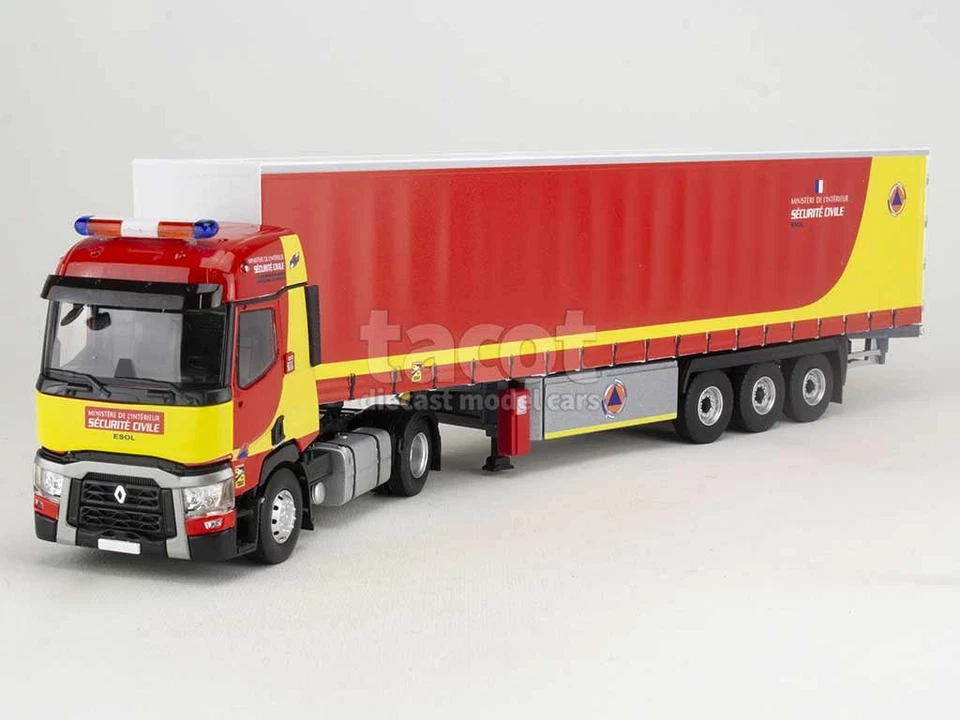 Renault T460 Semi Tautliner Pompiers - Eligor 1/43