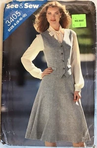 Butterick Uncut Sewing Pattern 3405, Vest, Skirt, Size 8-10-12, Vintage 1970s - Picture 1 of 2