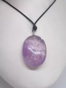 Ciondolo in ARGENTO 925 con AMETISTA naturale e girocollo - pendente pietra dura - Foto 1 di 7