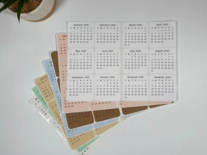 Mini Calendar Stickers for Planners and Journals - 2025 or 2026 - Picture 1 of 12