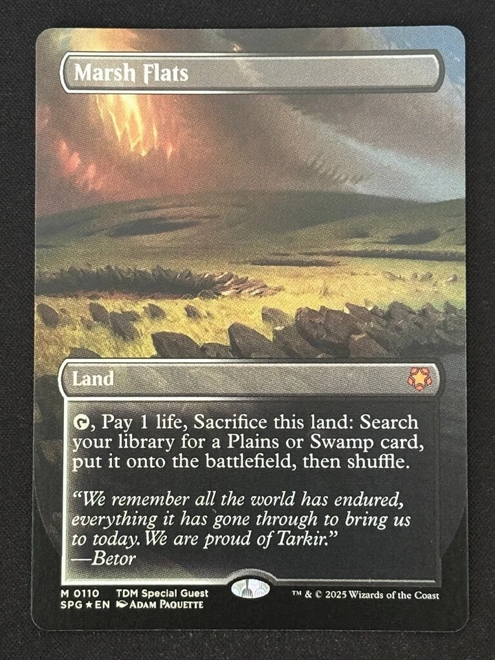 1x MTG Marsh Flats (Borderless, Foil) - Special Guests (SPG) (TDM) #110 - Magic - Image 1 of 1