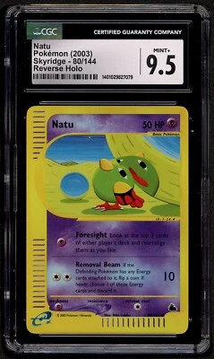 CGC 9.5 MINT 2003 Pokemon Skyridge Natu #80/144 Reverse Holo Foil Common PSA - Image 1 of 2