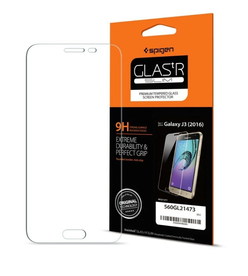Lot of THREE Spigen Tempered Glass Screen protector for Samsung Galaxy J3/2016 - Image 1 of 1