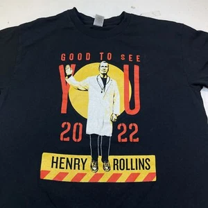HENRY ROLLINS Good to See You 2022 Spoken Word Concert Tour T SHIRT M Black Flag - Picture 1 of 3