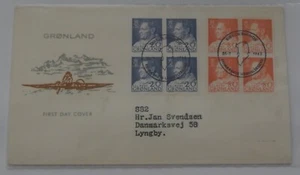 Greenland FDC 53 & 61 July 27 1963 20 & 80 Frederick IX first day cover - Picture 1 of 2