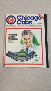 MLB 1982 Chicago Cubs Baseball Souvenir Programm Magazin Dalls grünes Cover Damag - Bild 1 von 3
