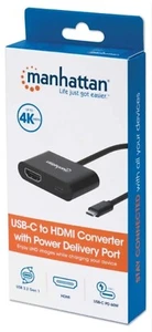 Manhattan 153416 USB-C A USB-C/HDMI M/F 19,5 CM - INC/PD 4K/60HZ 20V/3A NERO - Foto 1 di 5