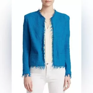 Chaqueta blazer con flecos gris IRO / Shavani en pavo real azul turquesa 36 XS - Imagen 1 de 8