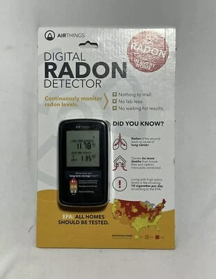 RADION DETEXTOR Airthings Digital Radon Gas Detector Continuous Radon Monitoring