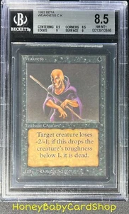 MTG Limited Edition Beta 1993 Weakness BGS 8.5Q++ (Baby Quad++) NM/MT+ 93/94 - Picture 1 of 6