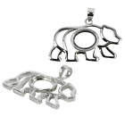 Bear Pendant Setting with Oval Bezel Mounting including Bail in Sterling Silver