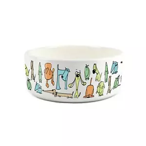 Cartoon Dogs Large Ceramic Pet Bowl - Food/Water Dish Gifts for Dog Owners - Picture 1 of 1