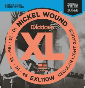 D'Addario EXL110W Nickel Wound Electric Guitar Strings Light Wound 3rd 10-46 - Picture 1 of 1