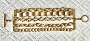 Jessica Simpson 7.5” Gold Tone Link Bracelet EUC - Picture 1 of 3