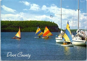 Sailboats of Eagle Harbor at Ephraim, Door County, Wisconsin Postcard - Picture 1 of 2