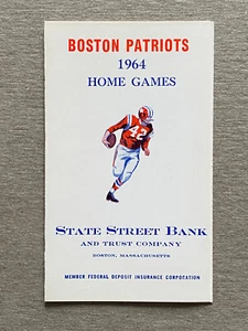1964 BOSTON PATRIOTS Schedule AFL Football Pre NFL New England STATE STREET BANK - Picture 1 of 3