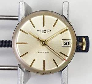 1950s Ingersoll Mechanical Movement Champagne Dial Date Working Spare Part - Picture 1 of 6