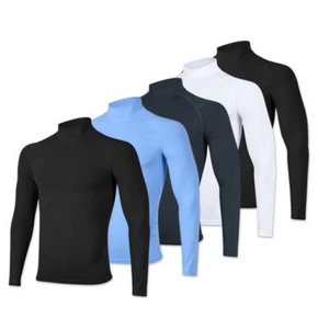 Herren Kompressionsshirts Langarm Rollkragen Sport T-Shirts Base Layer Oberteil - Bild 1 von 18