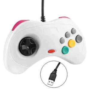 CONTROLLER PAD  in stile sega SATURN  USB CABLATO PER PC WINDOWS BIANCO - Picture 1 of 4