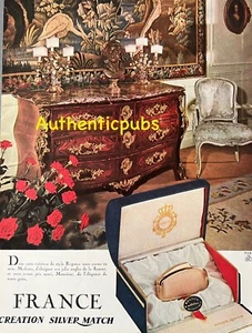 PUBLICITE SILVER MATCH BRIQUET PAQUEBOT FRANCE STYLE REGENCE DE 1961 FRENCH AD - Picture 1 of 1