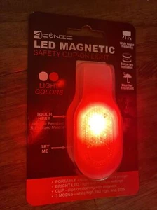 🚨 LED MAGNETIC SAFETY CLIP-ON LIGHT Bright Wide Visibility With BATTERIES A6 - Picture 1 of 12